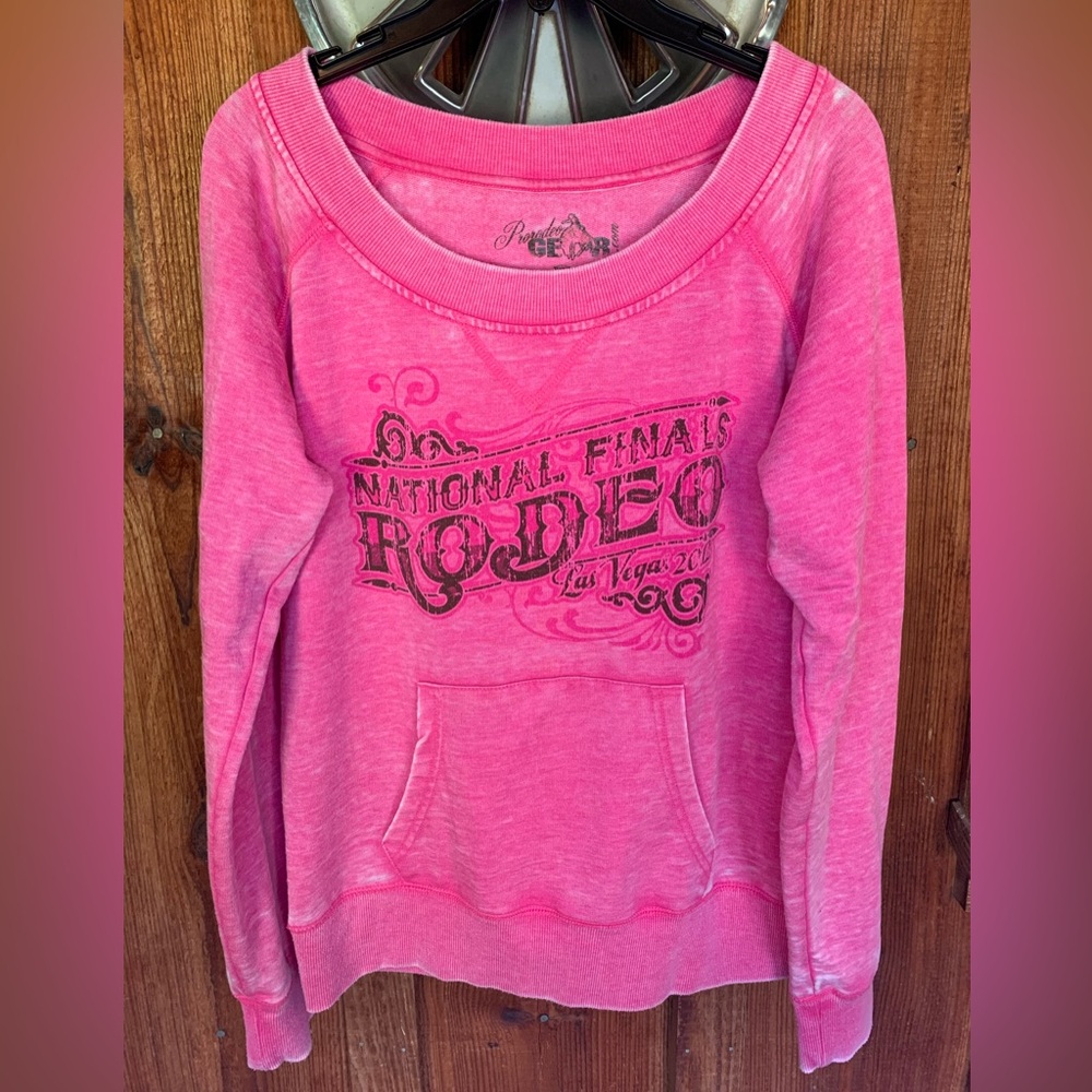 Wrangler PRCA Pro Rodeo Gear Las Vegas 2012 Hot Pink Long Sleeve Shirt Size M